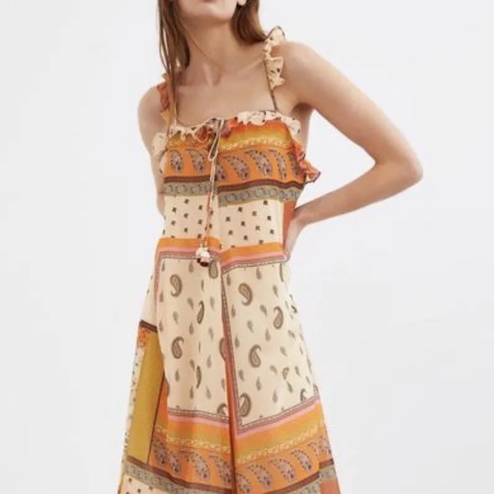Rare NWT Zara Paisley Boho Maxi Dress XXS blogger favorite fall dress maxi - Picture 7 of 11